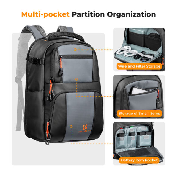 K&F Concept Beta Series Camera Backpack (30L, Black) - Image 3