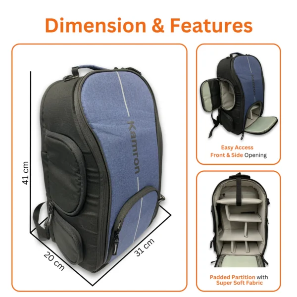 Kamron Basic 300 Professional Camera Bag (Blue) - Image 5