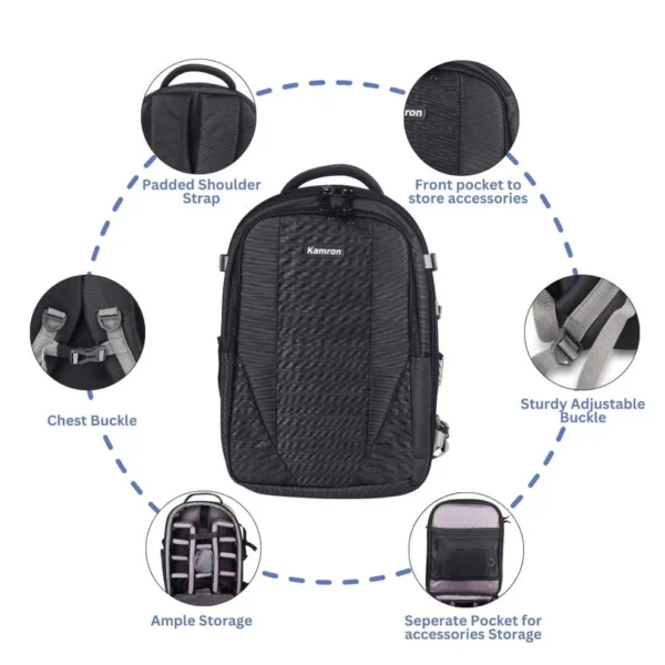 Kamron A53 Waterproof DSLR Backpack Camera Bag - Image 2