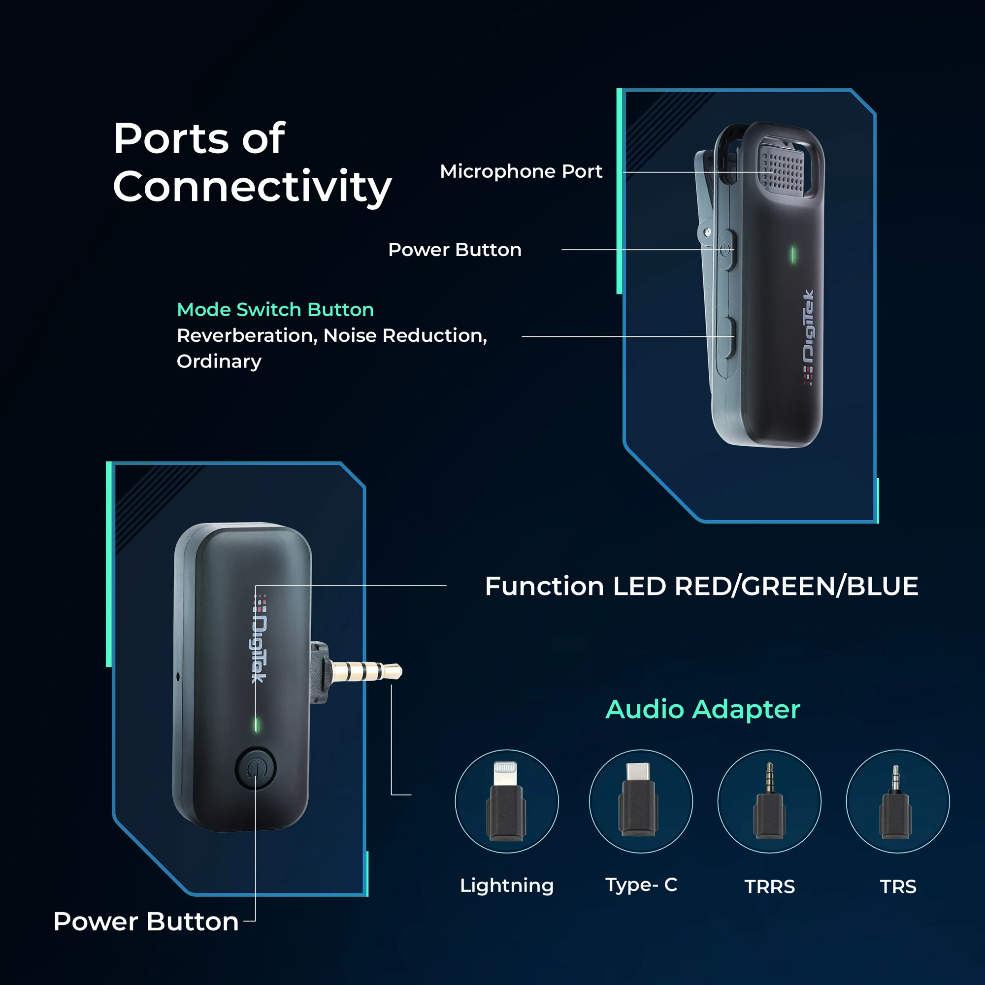 Digitek DWM-106) 2-in-1 Wireless Microphone System - Image 9