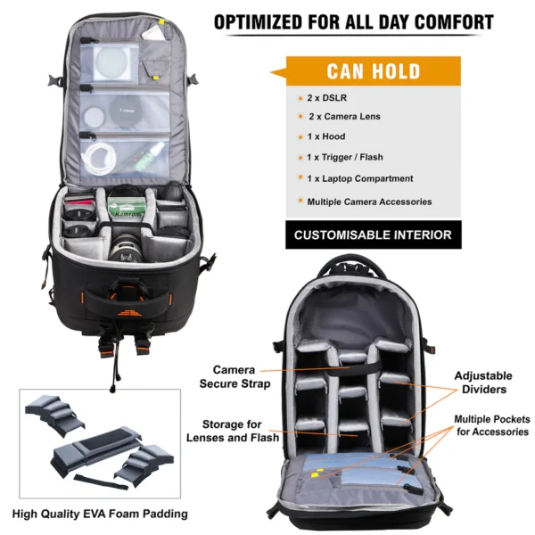 Kamron P100 PRO Camera Backpack - Image 4
