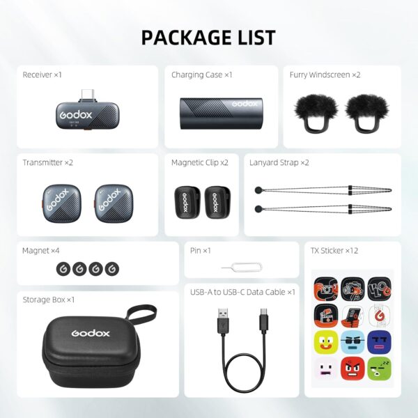 GODOX Cube SC kit2 Wireless Lavalier Microphone - Image 9