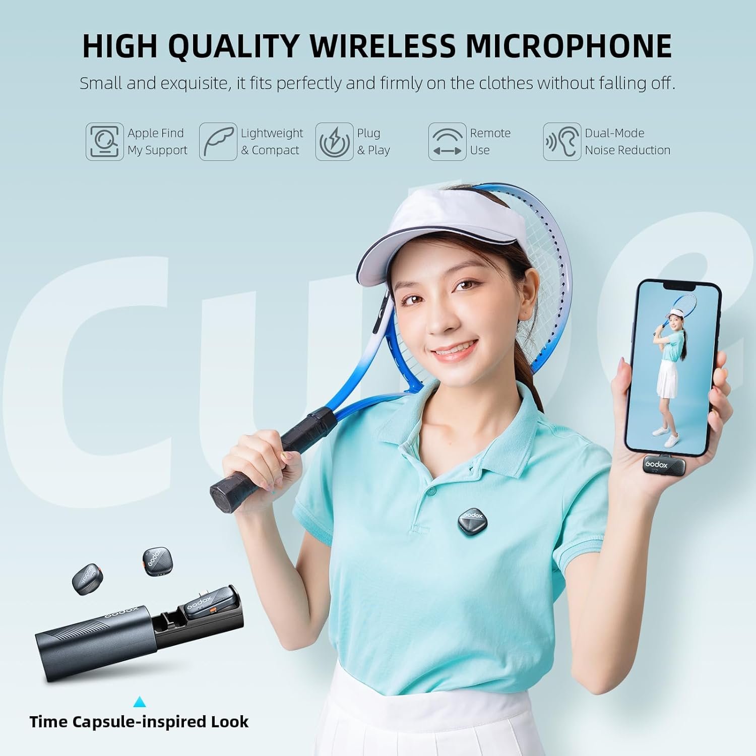 Micro Sans Fil GODOX Cube-SC Kit2 Pour IPhone/Android - 30h D'autonomie, Qualité 48kHz/24bits