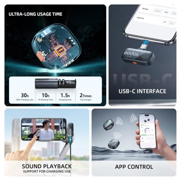 GODOX Cube SC kit2 Wireless Lavalier Microphone - Image 7